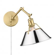  3306-A1W BCB-CH - Orwell BCB 1 Light Articulating Wall Sconce in Brushed Champagne Bronze with Chrome shade